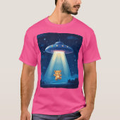Teddybeer ontvoerd door UFO voor intergalactische  T-shirt (Voorkant)