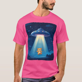 Teddybeer ontvoerd door UFO voor intergalactische  T-shirt