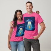 Teddybeer ontvoerd door UFO voor intergalactische T-shirt (Unisex)