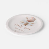 Teddybeer op ballon Baby shower Papieren Bordje (Gekanteld)