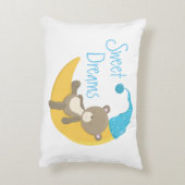 Teddybeer op Crescent Moon Nursery Decoratief Kussen (Achterkant (Verticaal))