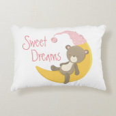 Teddybeer op Crescent Moon Nursery Decoratief Kussen (Voorkant)