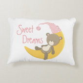 Teddybeer op Crescent Moon Nursery Decoratief Kussen (Achterkant)