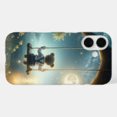 Teddybeer op een boomschommel met vuurvliegjes Case-Mate iPhone case (Achterkant (horizontaal))