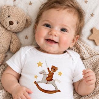 Teddybeer op een Schommelpaard Body Romper