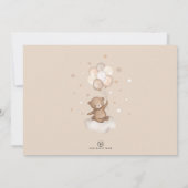 Teddybeer op Halve Maan | Ballonnen Wolken Sterren Bedankkaart (Achterkant)