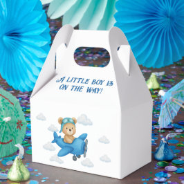 Teddybeer op het Baby shower van het vliegtuig gun Bedankdoosjes
