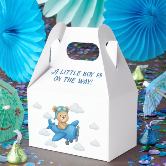 Teddybeer op het Baby shower van het vliegtuig gun Bedankdoosjes (Feest)
