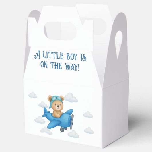 Teddybeer op het Baby shower van het vliegtuig gun Bedankdoosjes (Geopend)
