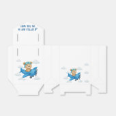 Teddybeer op het Baby shower van het vliegtuig gun Bedankdoosjes (Uitgevouwen)
