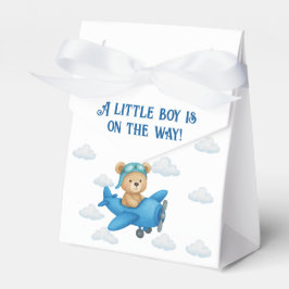 Teddybeer op het Baby shower van het vliegtuig gun Bedankdoosjes