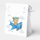 Teddybeer op het Baby shower van het vliegtuig gun Bedankdoosjes (Achterkant)