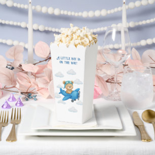 Teddybeer op het Baby shower van het vliegtuig gun Bedankdoosjes