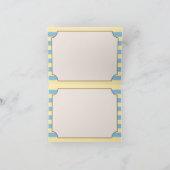 Teddybeer op scooter, gestreept Baby shower Bedankkaart (Binnen)