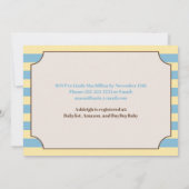 Teddybeer op scooter, gestreept Baby shower Kaart (Achterkant)