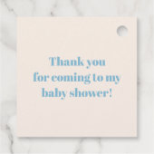 Teddybeer op scooter, gestreepte babyshower bedankjes labels (Achterkant)