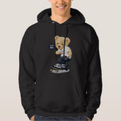 Teddybeer op skateboard gezegde Let's Move Hoodie (Voorkant)