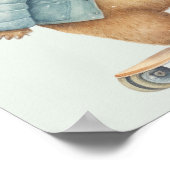 Teddybeer op skateboard poster (Hoek)