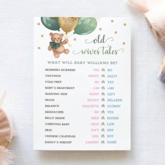 Teddybeer Oude vrouwen Tales Geslacht onthullen Ba Kaart