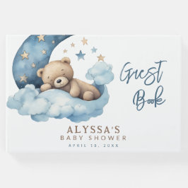 Teddybeer Over de Maan Baby shower Gastenboek