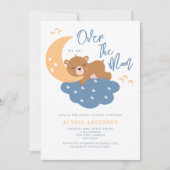 Teddybeer Over de Maan Baby shower Kaart (Voorkant)
