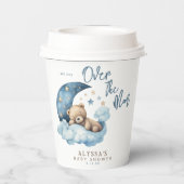 Teddybeer Over de Maan Baby shower Papieren Bekers (Achterkant)