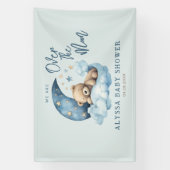 Teddybeer Over de Maan Baby shower Spandoek (Verticaal)