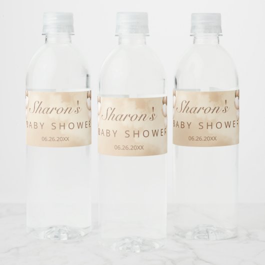 Teddybeer Over de Maan Baby shower Waterfles Etiket (Flessen)