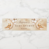 Teddybeer Over de Maan Baby shower Waterfles Etiket (Enkel label)