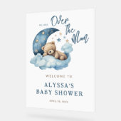 Teddybeer Over de Maan Baby shower Welkom Acryl Bord (Hoek)