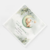 Teddybeer over de maan boho groen servet (Hoek)