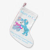 Teddybeer paar kerstkous kleine kerstsok (Voorkant (Hangend))