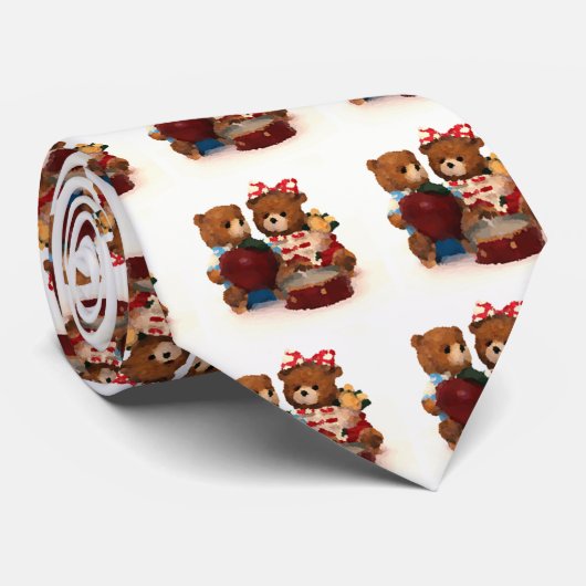 teddybeer paar stropdas (Opgerold)