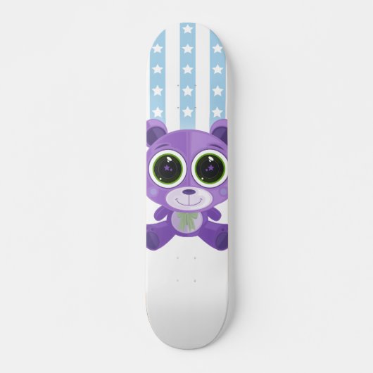 Teddybeer - Paars Sterrenoog Persoonlijk Skateboard (Voorkant)