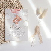 Teddybeer, Paarse ballonnen, eerste verjaardag Bedankkaart