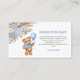 Teddybeer Pampas Blauwe Jongens Boeken voor Baby Informatiekaartje