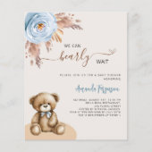 Teddybeer pampas blauwe jongens budget baby shower (Voorkant)