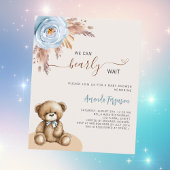Teddybeer pampas blauwe jongens budget baby shower