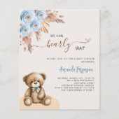 Teddybeer pampas blue boy budget baby shower (Voorkant)