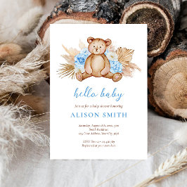 Teddybeer Pampas Gras Hallo Baby Borrel Kaart
