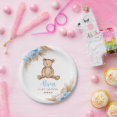 teddybeer pampas gras papieren bordje (Feest)