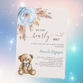 Teddybeer pampas grass blauw jongensvlees baby sho kaart