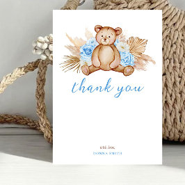 Teddybeer Pampasgras Baby Bedankt Plat kaart