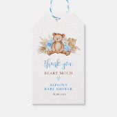 Teddybeer Pampasgras Baby Cadeaulabel (Voorkant)