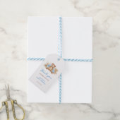 Teddybeer Pampasgras Baby Cadeaulabel (Met Touw)