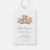 Teddybeer Pampasgras Baby Cadeaulabel (Voorkant)