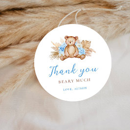 Teddybeer Pampasgras Beary Veel Dank je Ronde Sticker