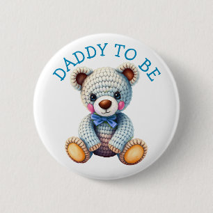 Teddybeer Papa Wordt Papa Baby Shower Ronde Button 5,7 Cm