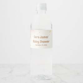 Teddybeer Pastel Champagnetint Goud Baby Meisje Waterfles Etiket