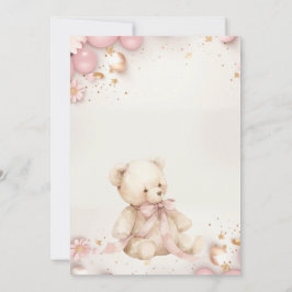 Teddybeer Pastel Champagnetoon Goud Baby Meisje Kaart